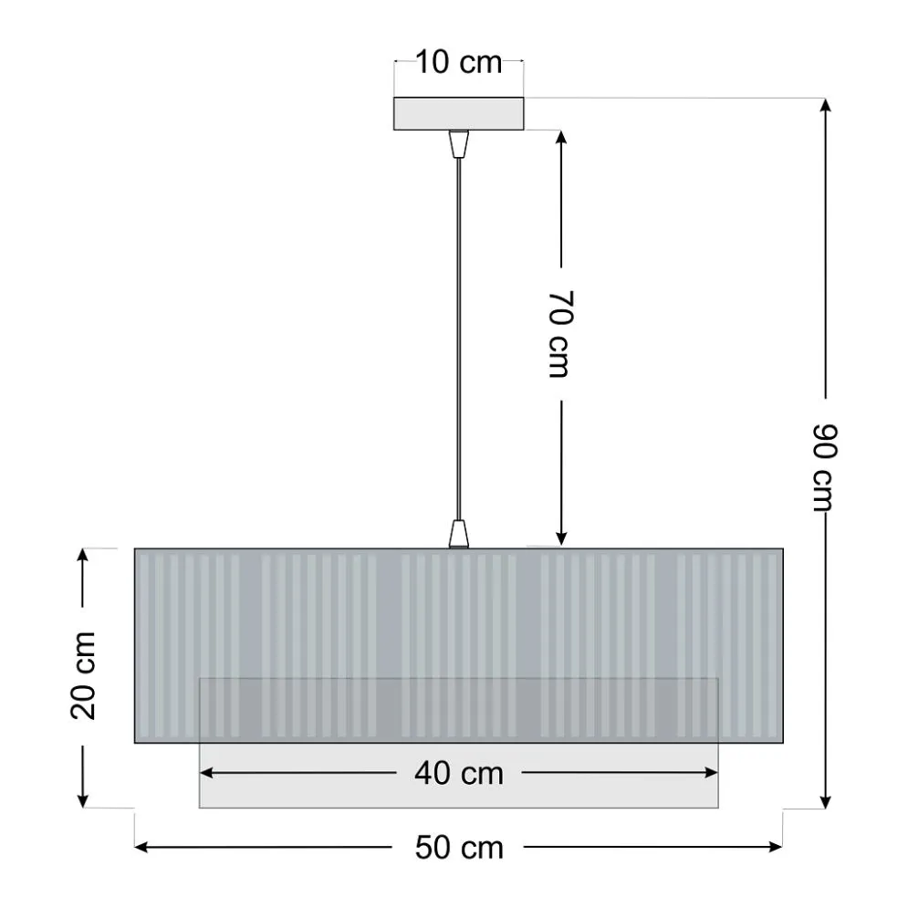 Lampa wisząca DUO LAMI LINE 50x20 biała boho I sklep meblowy MIRAT.