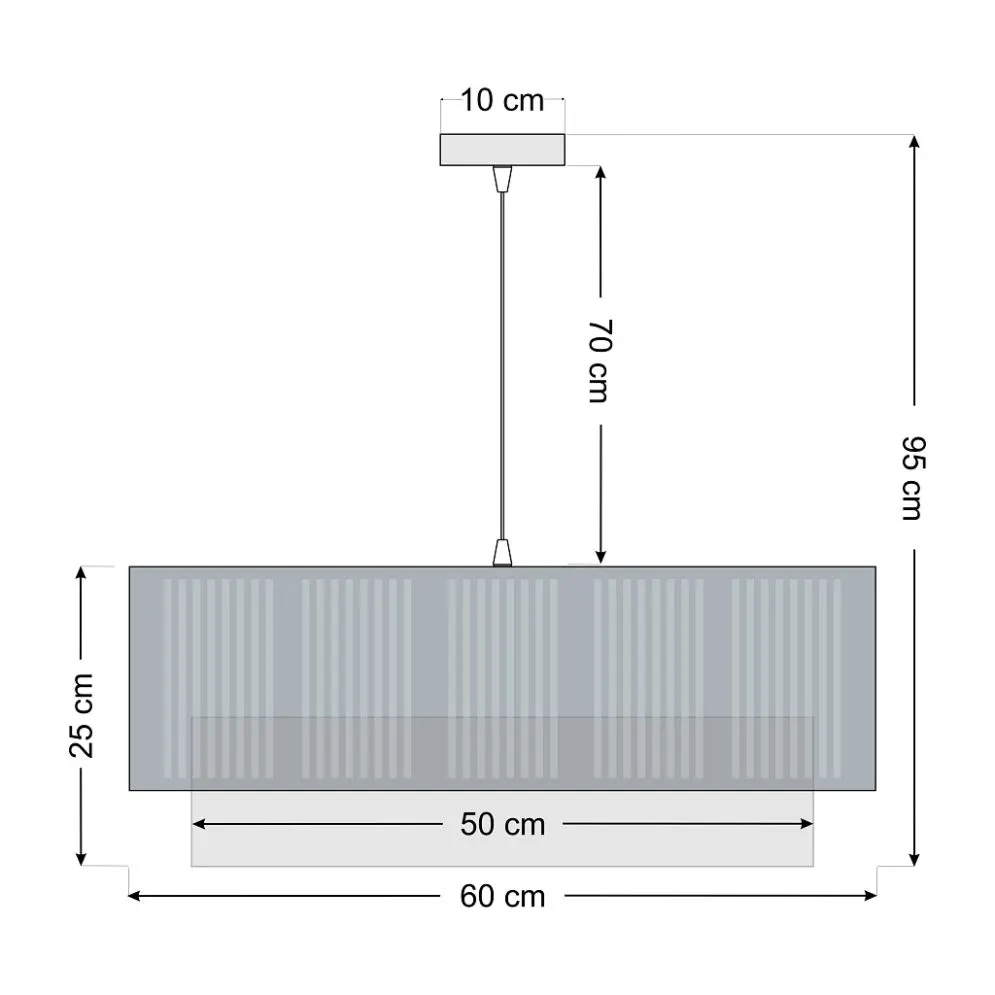Lampa wisząca DUO LAMI LINE 60x25 biała/jutowa I sklep meblowy MIRAT.