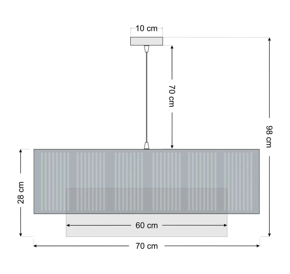 Lampa wisząca DUO LAMI LINE 70x28 szara pojedyncza I sklep meblowy MIRAT.