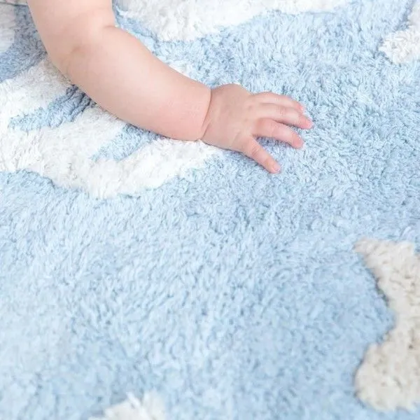 Dywan dziecięcy BABY, YOU ROCK! 120x120 niebieski z napisem | MIRAT. w stylu  kolekcja