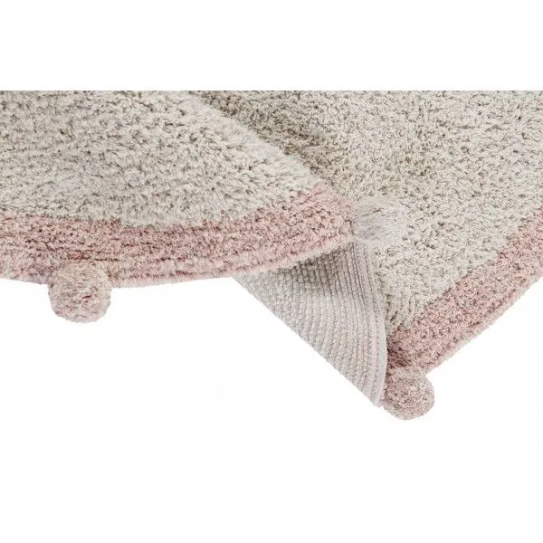 Dywan dziecięcy BUBBLY VINTAGE NUDE 120x120 beżowy z pomponami | MIRAT. w stylu kolekcja