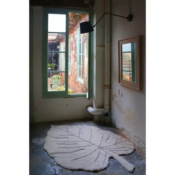 Dywan dziecięcy MONSTERA NATURAL 120x180 beżowy w kształcie liścia | MIRAT. w stylu kolekcja