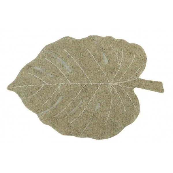 Dywan dziecięcy MONSTERA OLIVE 120x180 oliwkowy w kształcie liścia | MIRAT. w stylu  kolekcja