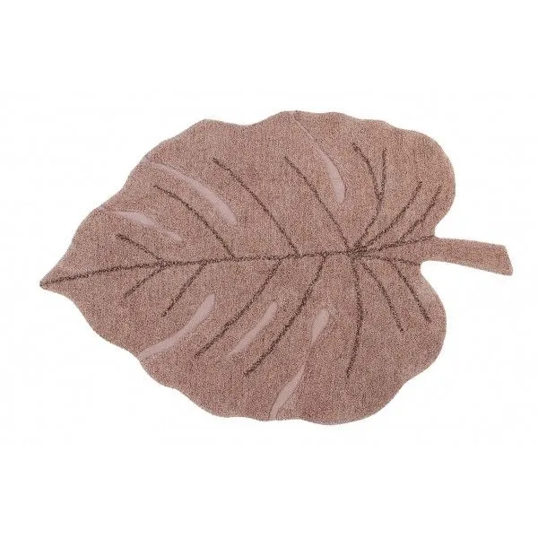 Dywan dziecięcy MONSTERA VINTAGE NUDE 120x180 w kształcie liścia | MIRAT. w stylu kolekcja
