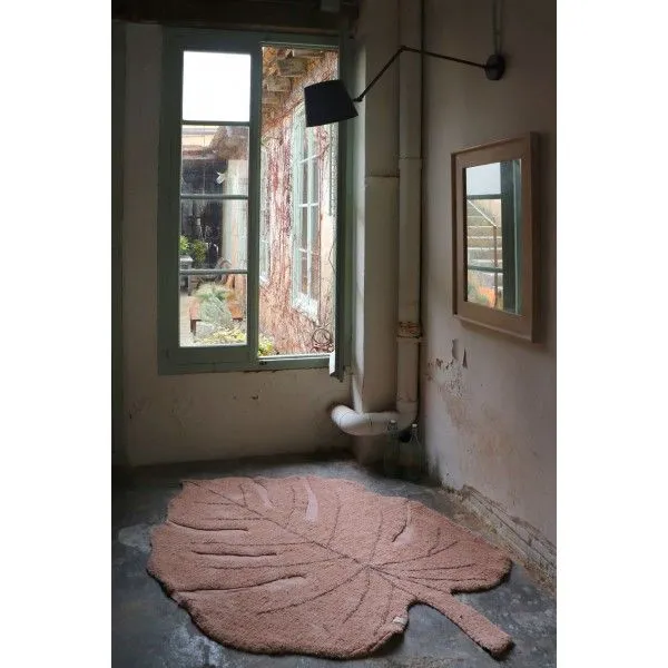Dywan dziecięcy MONSTERA VINTAGE NUDE 120x180 w kształcie liścia | MIRAT. w stylu kolekcja
