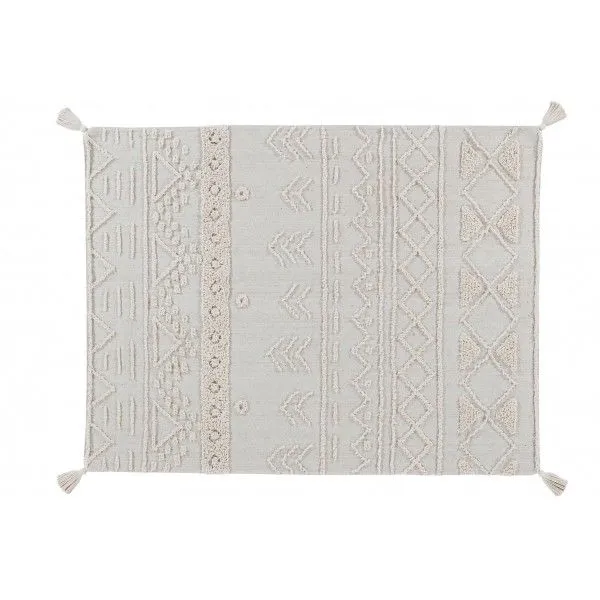 Dywan TRIBU NATURAL L 170x240 beżowy z pomponami | MIRAT.