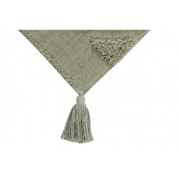 Dywan TRIBU OLIVE L 170x240 oliwkowy z pomponami | MIRAT.