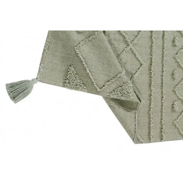 Dywan TRIBU OLIVE XL 200x300 oliwkowy z pomponami | MIRAT.