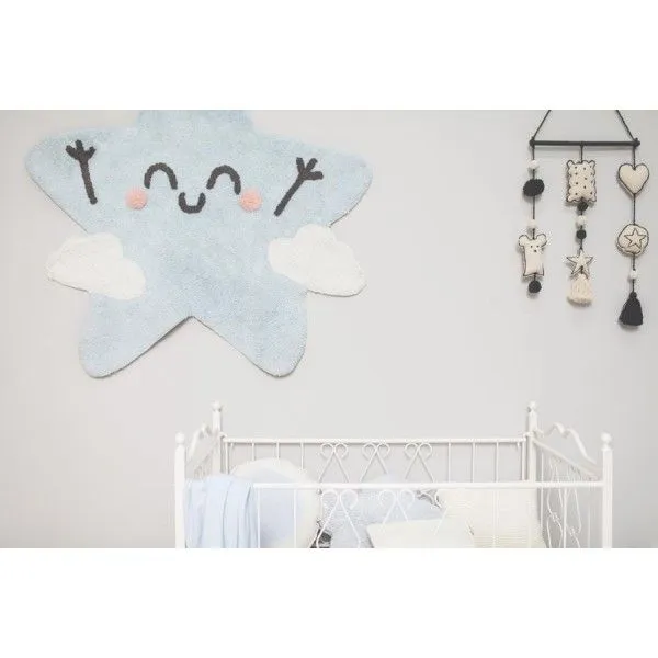 Dywan dziecięcy HAPPY STAR 120x120 niebieski w kształcie gwiazdki | MIRAT. w stylu kolekcja