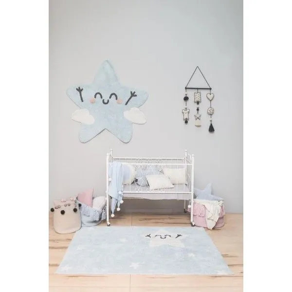 Dywan dziecięcy HAPPY STAR 120x120 niebieski w kształcie gwiazdki | MIRAT. w stylu kolekcja