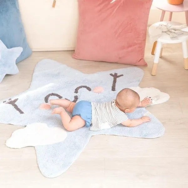 Dywan dziecięcy HAPPY STAR 120x120 niebieski w kształcie gwiazdki | MIRAT. w stylu kolekcja
