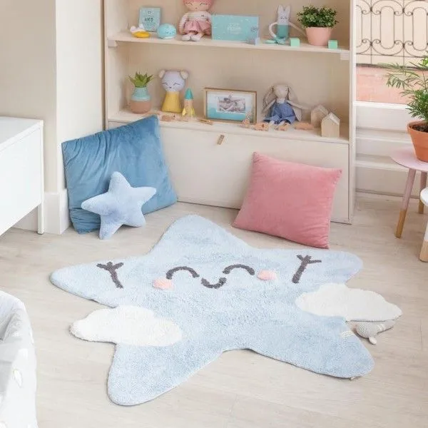 Dywan dziecięcy HAPPY STAR 120x120 niebieski w kształcie gwiazdki | MIRAT. w stylu kolekcja