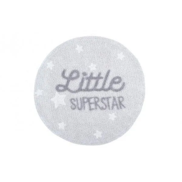 Dywan dziecięcy LITTLE SUPERSTAR 120x120 szary okrągły | MIRAT. w stylu  kolekcja