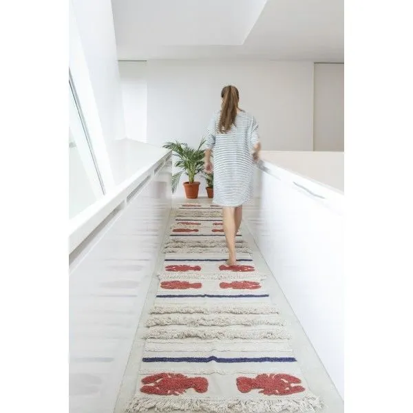 Dywan MINI LOBSTER 80x140 beżowy/czerwony prostokątny | MIRAT.