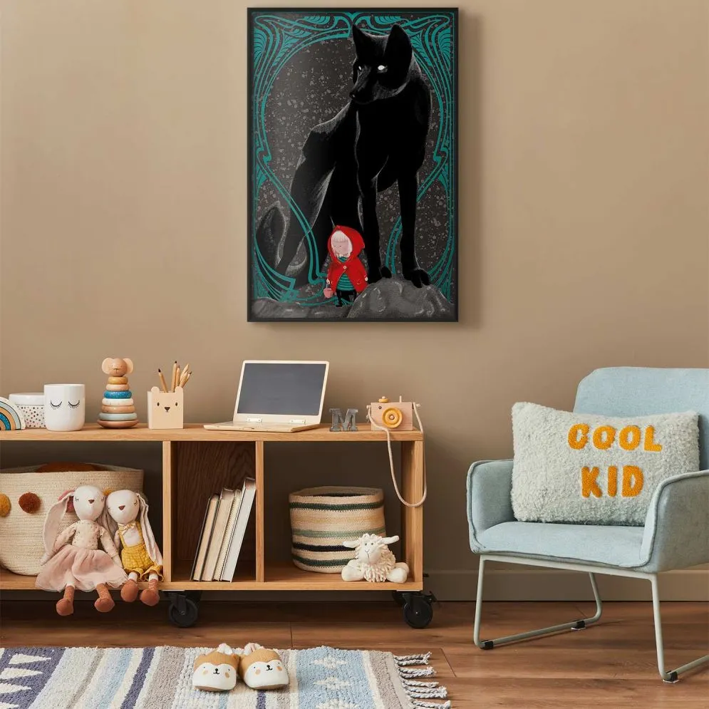 Plakat Czerwony kapturek 29,7x42 cm z ramą czarną bez marginesu | MIRAT.