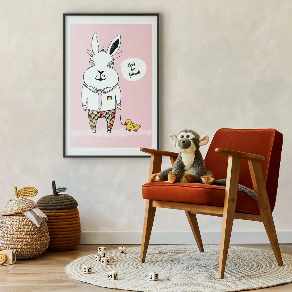 Plakat Przyjaciel królika 29,7x42 cm z ramą czarną z marginesem | MIRAT.