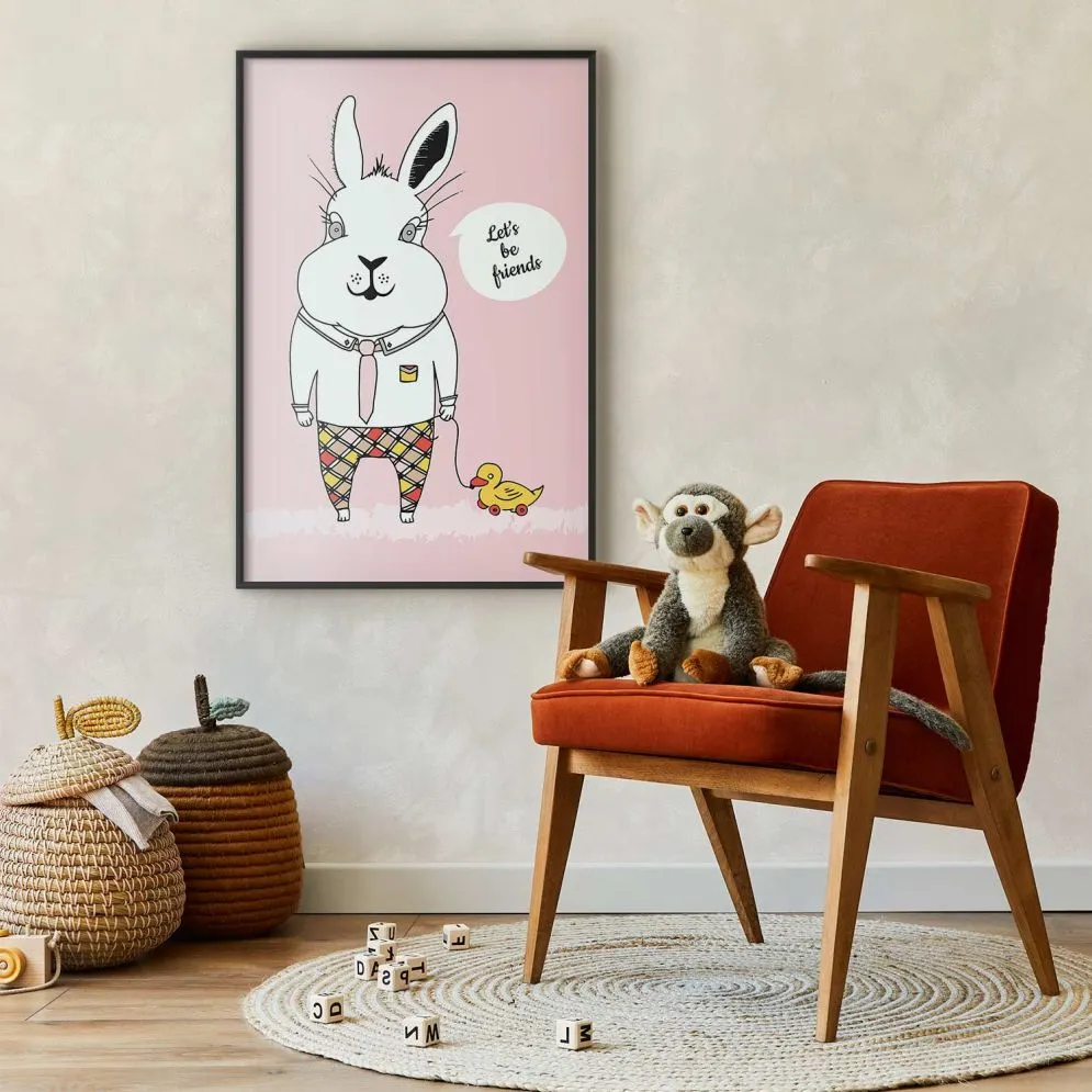 Plakat Przyjaciel królika 60x90 cm z ramą czarną bez marginesu | MIRAT.