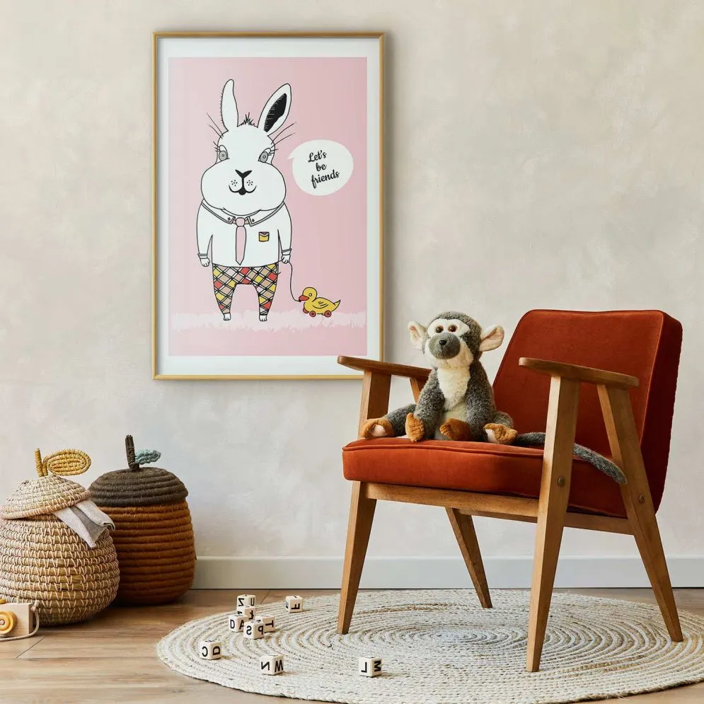 Plakat Przyjaciel królika 40x60 cm z ramą złotą z marginesem | MIRAT.