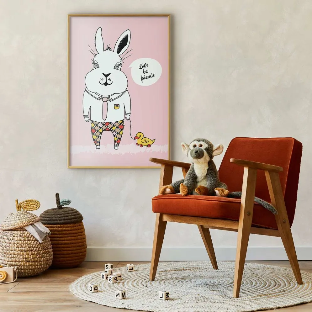 Plakat Przyjaciel królika 21x30 cm z ramą złotą bez marginesu | MIRAT.