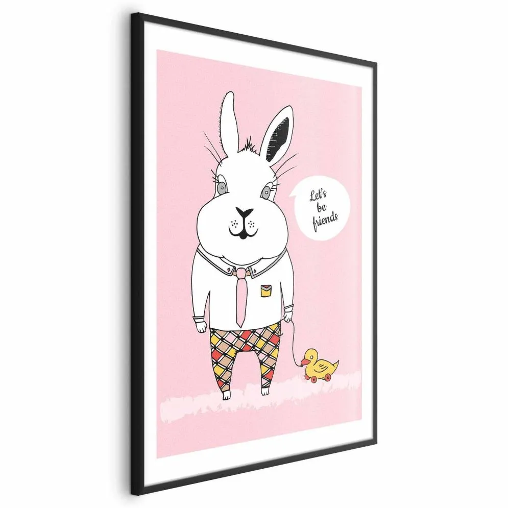 Plakat Przyjaciel królika 29,7x42 cm z ramą czarną z marginesem | MIRAT.