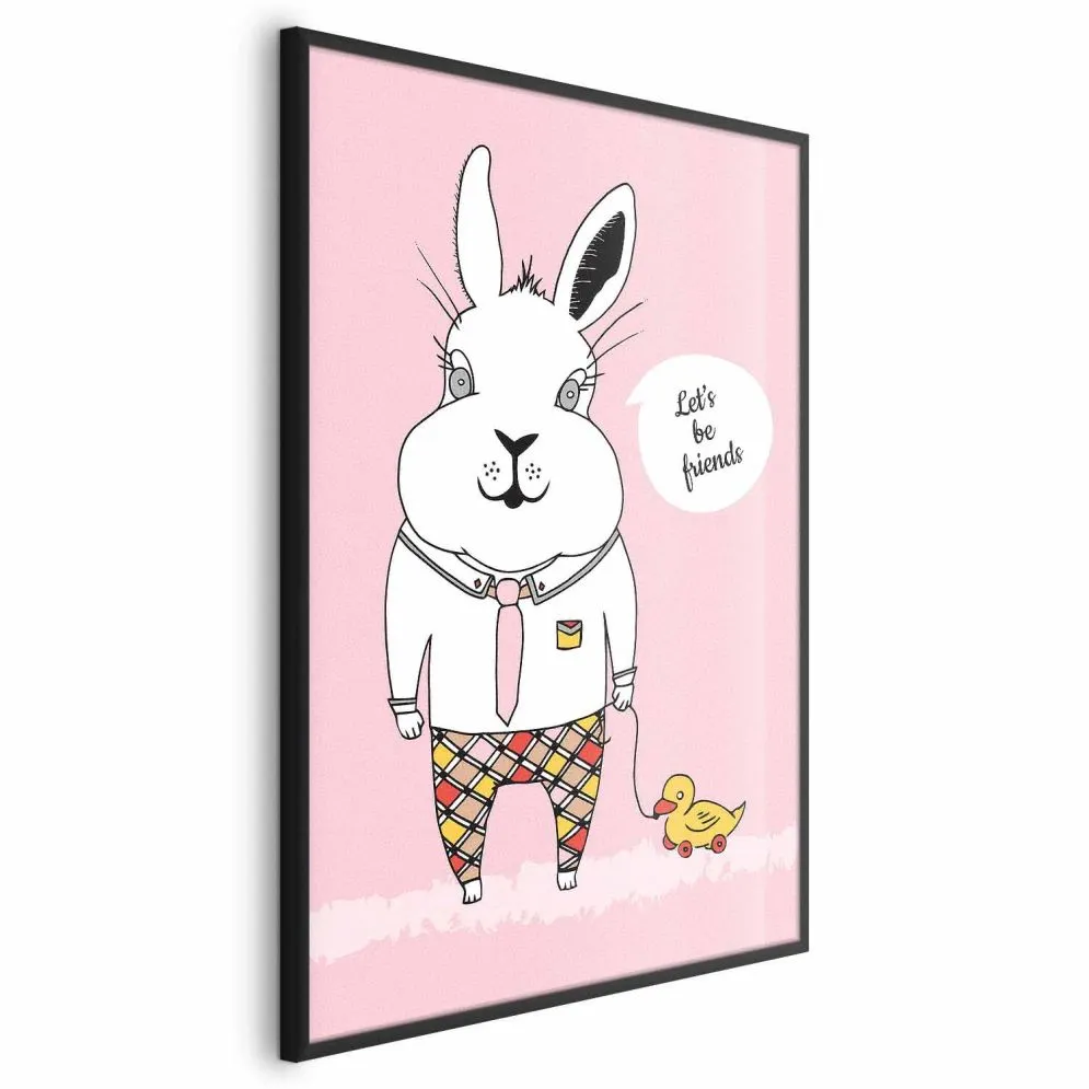 Plakat Przyjaciel królika 60x90 cm z ramą czarną bez marginesu | MIRAT.