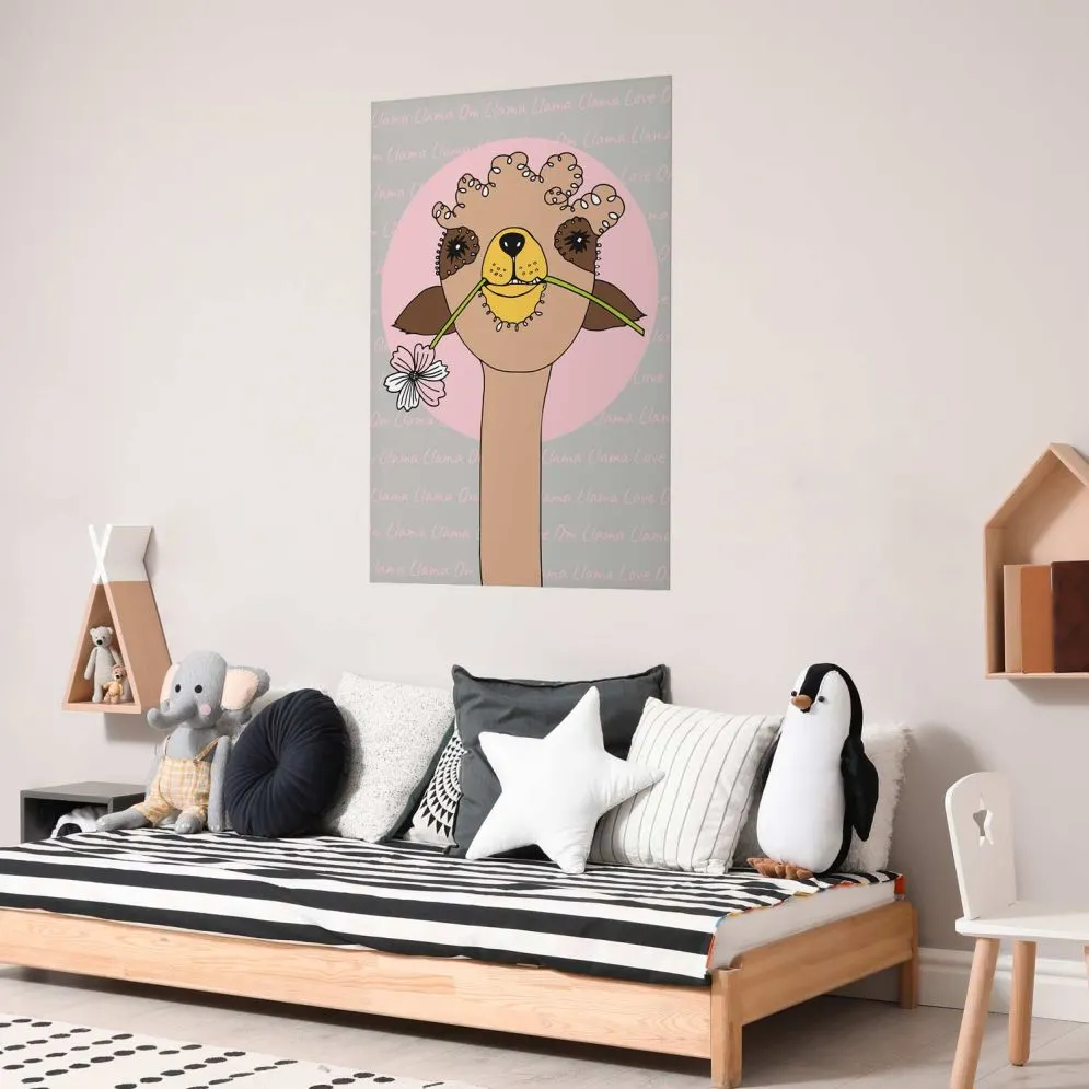 Plakat Wesoła lama 21x30 cm bez ramy bez marginesu | MIRAT.