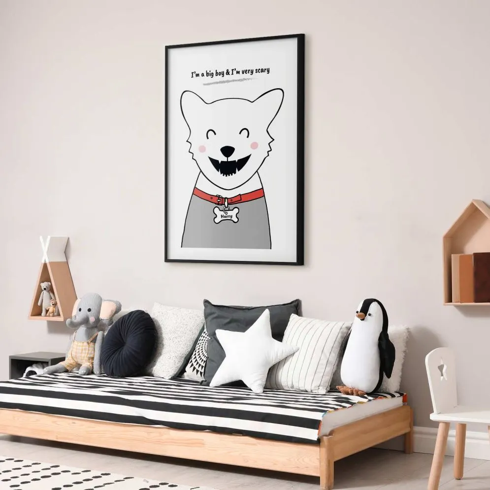 Plakat Piesek Harry 21x30 cm z ramą czarną z marginesem | MIRAT.