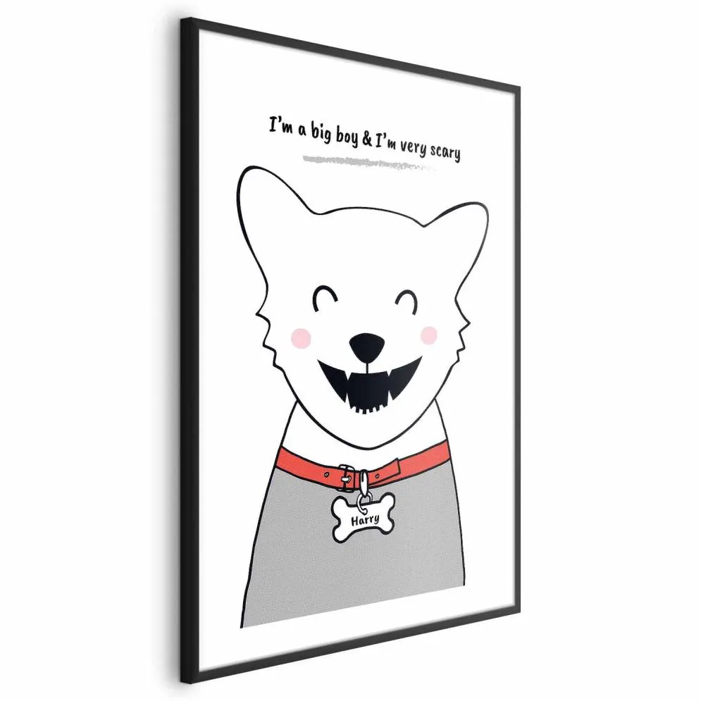 Plakat Piesek Harry 21x30 cm z ramą czarną z marginesem | MIRAT.