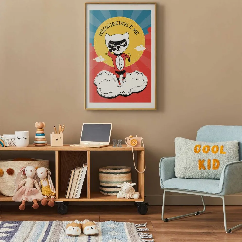 Plakat Szanowny kot 21x30 cm z ramą złotą z marginesem | MIRAT.