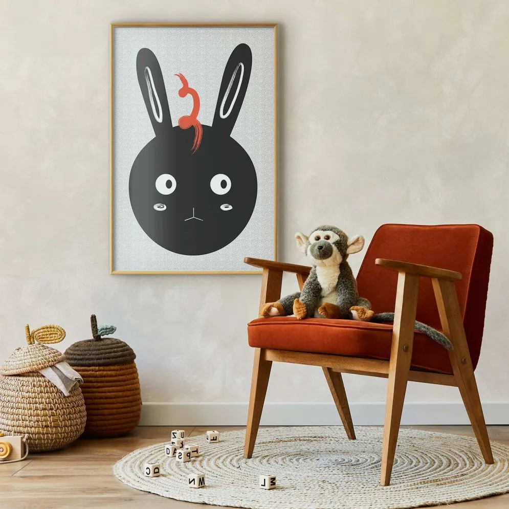 Plakat Królik widzi wszystko 40x60 cm z ramą złotą bez marginesu | MIRAT.