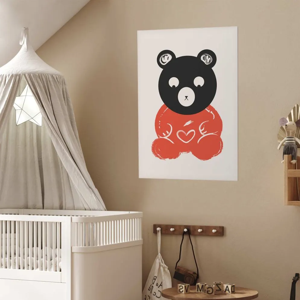 Plakat Zamyślony miś 21x30 cm bez ramy z marginesem | MIRAT.