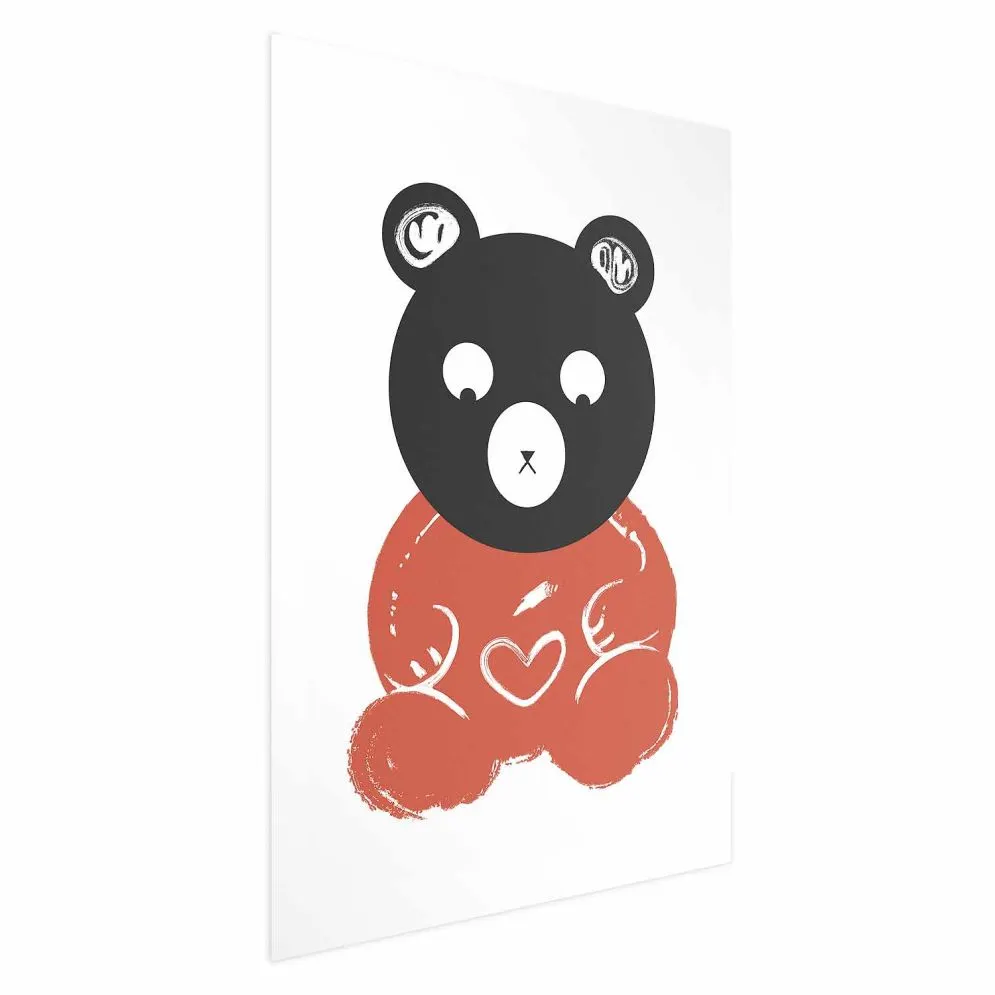 Plakat Zamyślony miś 21x30 cm bez ramy z marginesem | MIRAT.