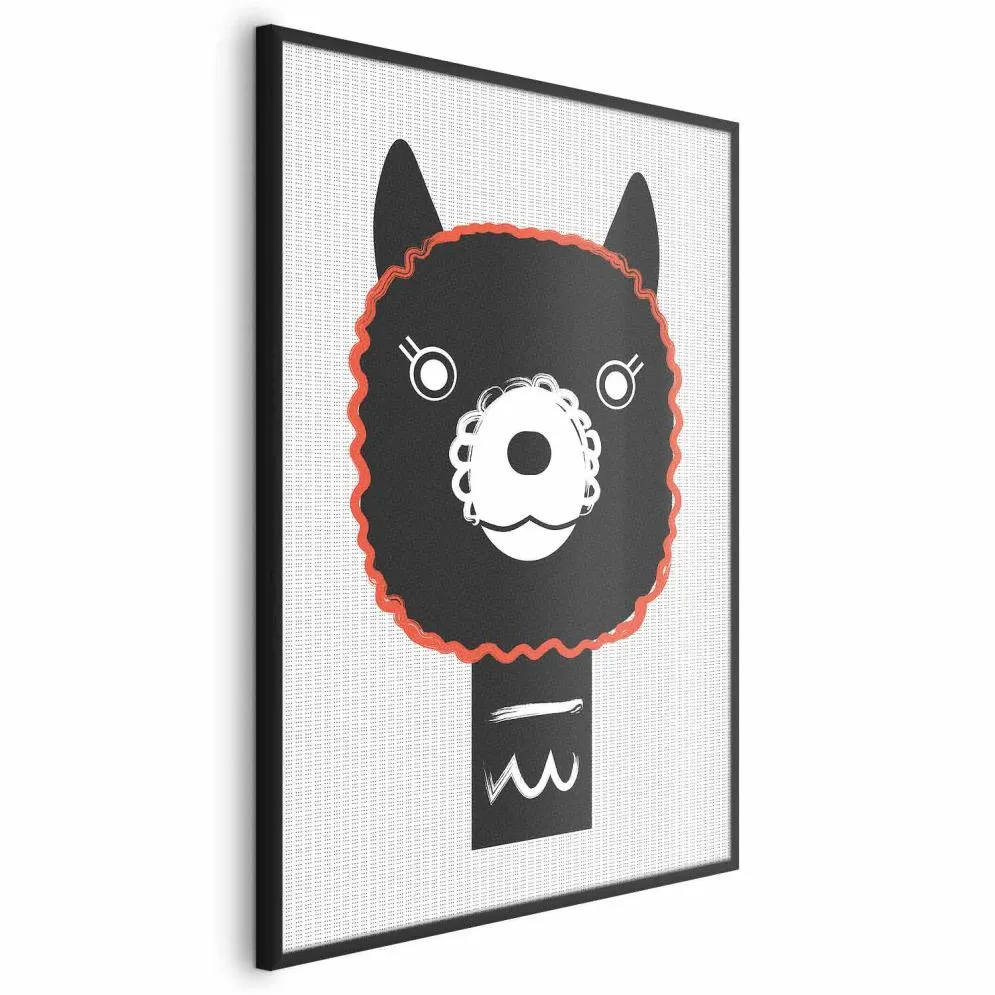 Plakat Dekoracyjna alpaka 60x90 cm z ramą czarną bez marginesu | MIRAT.
