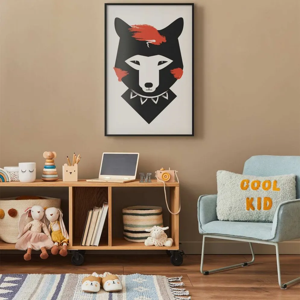 Plakat Grzeczny lisek 60x90 cm z ramą czarną bez marginesu | MIRAT.