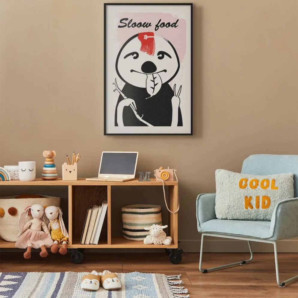 Plakat Leniwiec trendsetter 29,7x42 cm z ramą czarną z marginesem | MIRAT.