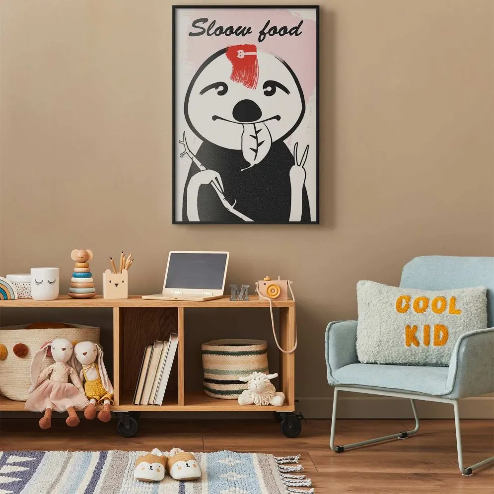 Plakat Leniwiec trendsetter 21x30 cm z ramą czarną bez marginesu | MIRAT.