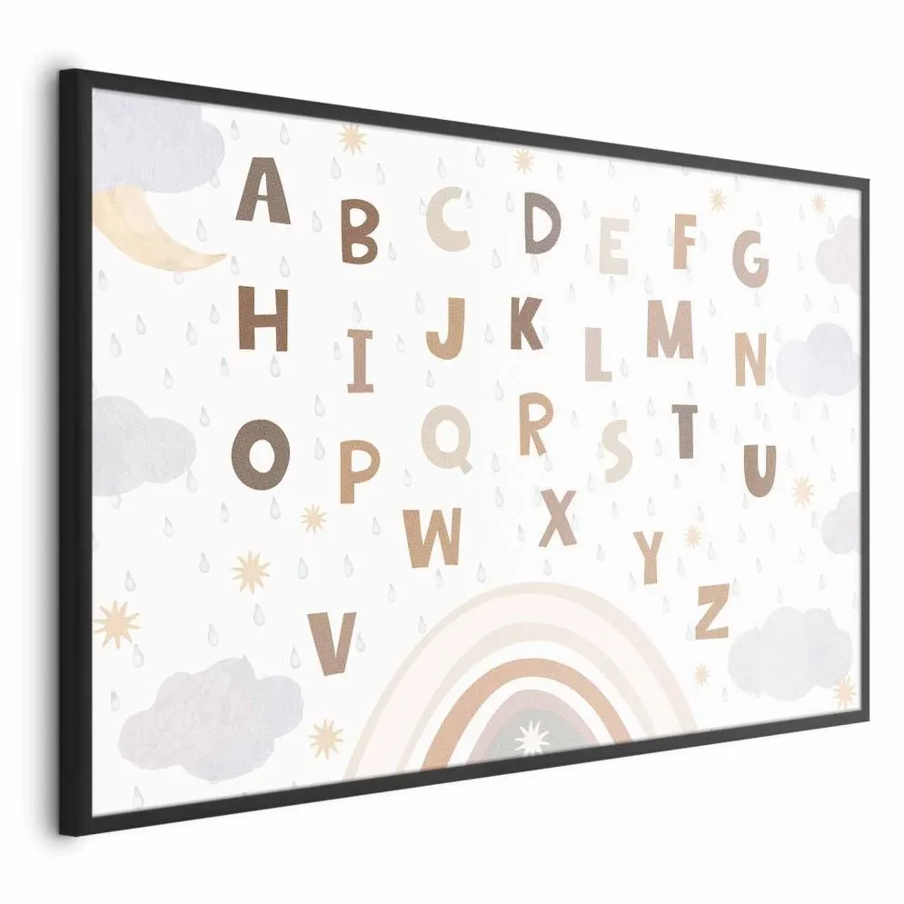 Plakat Literki 60x40 cm z ramą czarną bez marginesu | MIRAT.