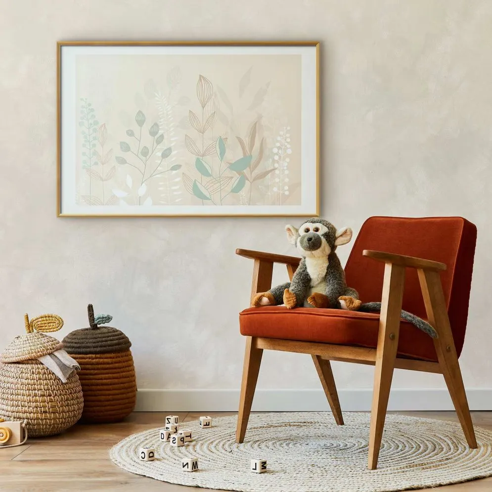 Plakat Pastelowa polana 60x40 cm z ramą złotą z marginesem | MIRAT.