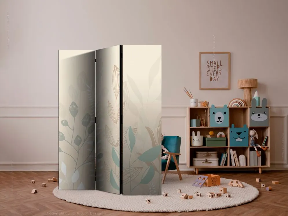 Parawan jednostronny Dla dzieci 135x172 cm 3-częściowy beżowy | MIRAT.