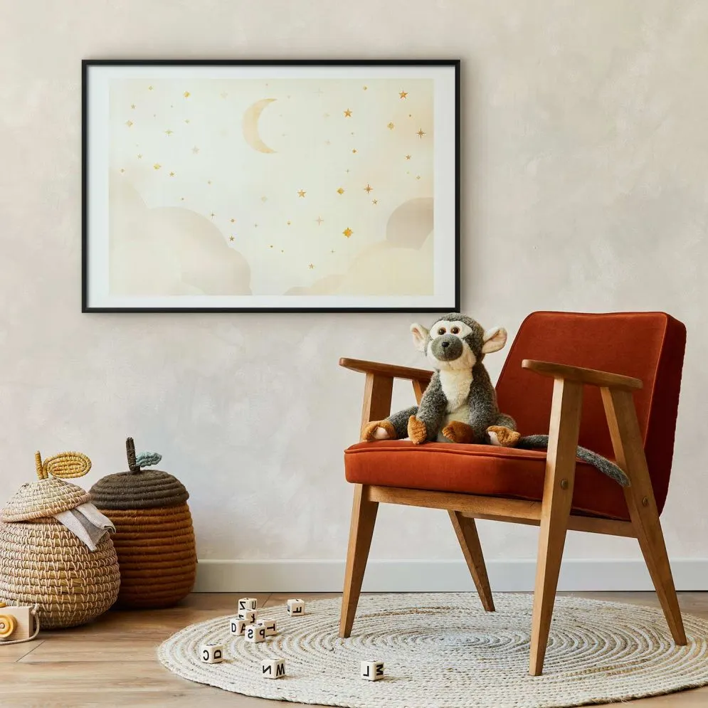 Plakat Rozgwieżdżona noc 42x29,7 cm z ramą czarną z marginesem | MIRAT.