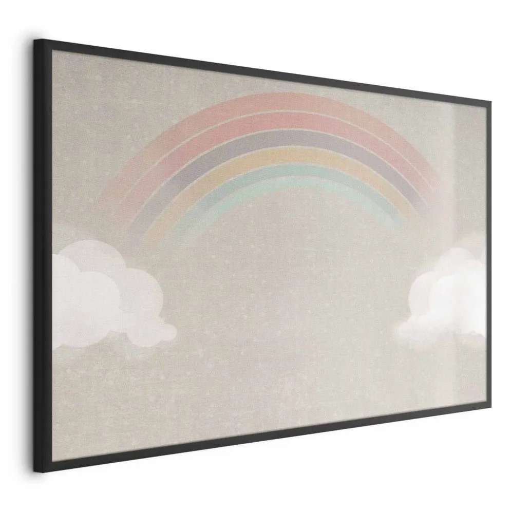 Plakat Tęcza w deszczu 90x60 cm z ramą czarną bez marginesu | MIRAT.