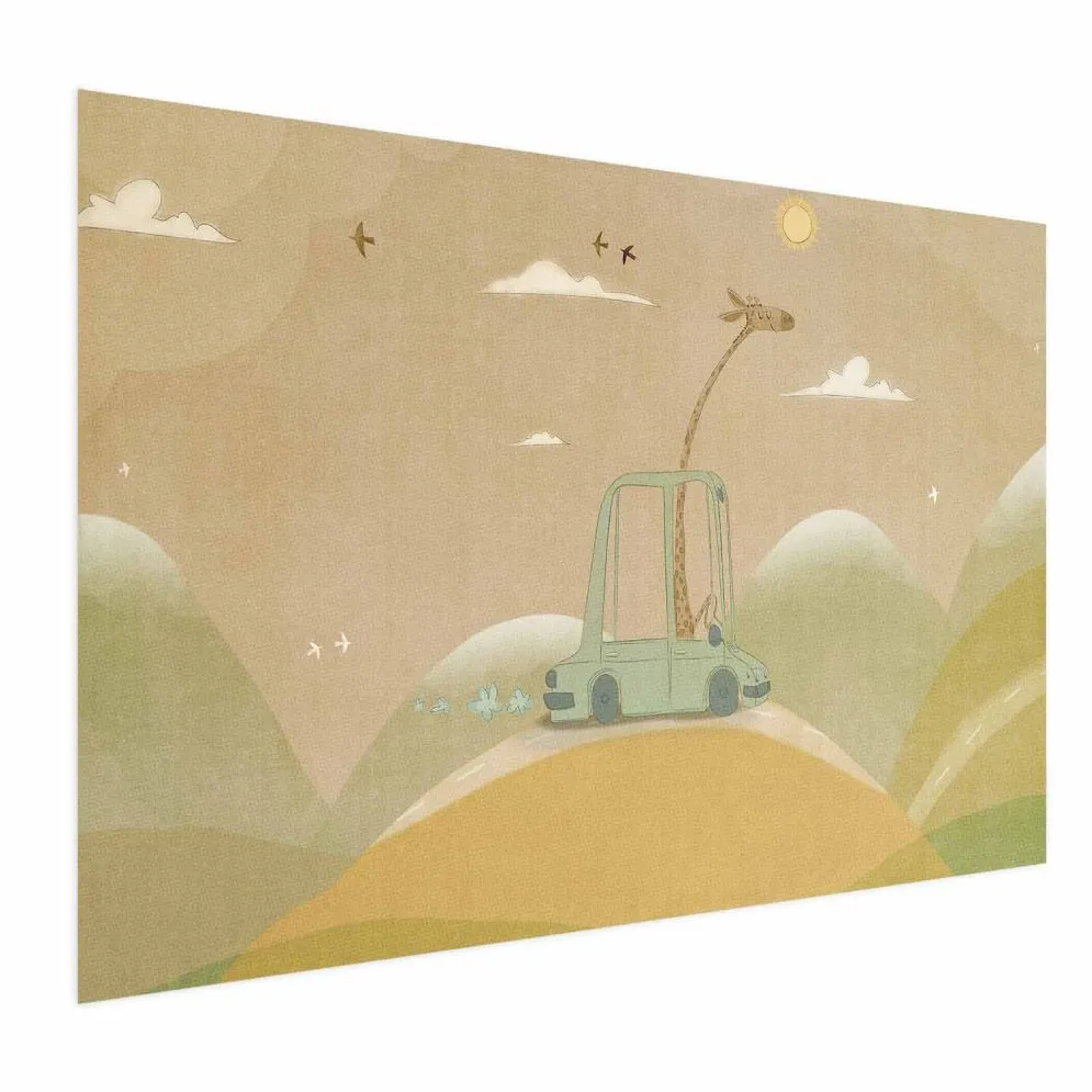 Plakat Podróżująca żyrafa 90x60 cm bez ramy bez marginesu | MIRAT.