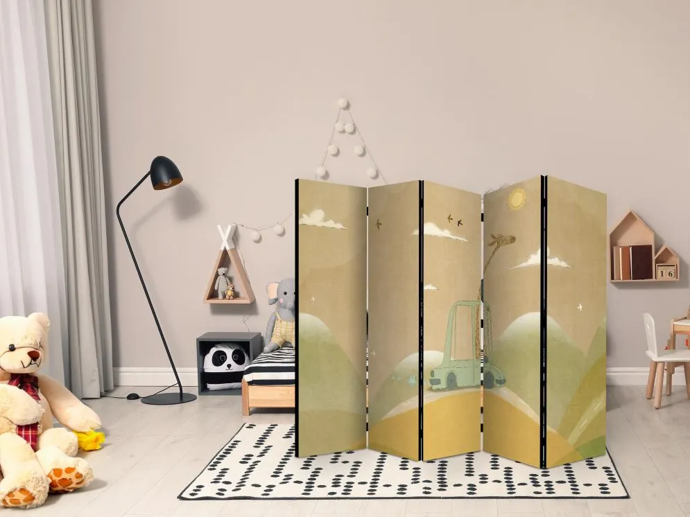 Parawan jednostronny Dla dzieci 225x172 cm 5-częściowy wielokolorowy | MIRAT.