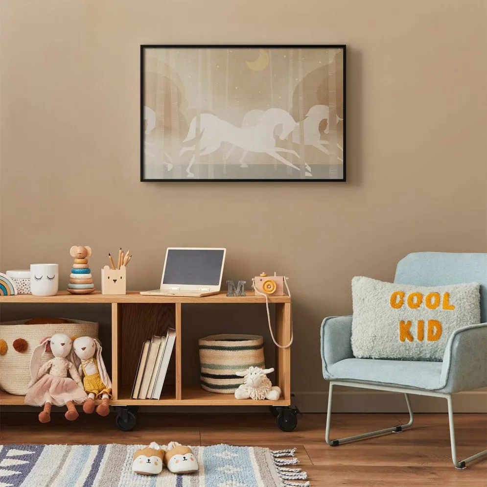 Plakat Pędzące rumaki 90x60 cm z ramą czarną bez marginesu | MIRAT.