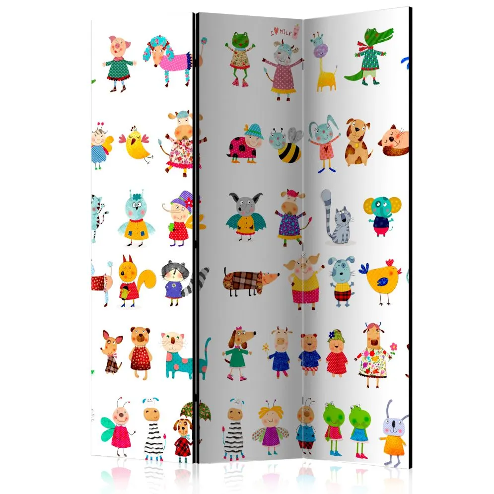 Parawan akustyczny Dla dzieci 135x172 cm 3-częściowy wielokolorowy | MIRAT.