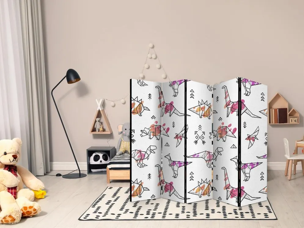 Parawan dwustronny Dla dzieci 225x172 cm 5-częściowy wielokolorowy | MIRAT.