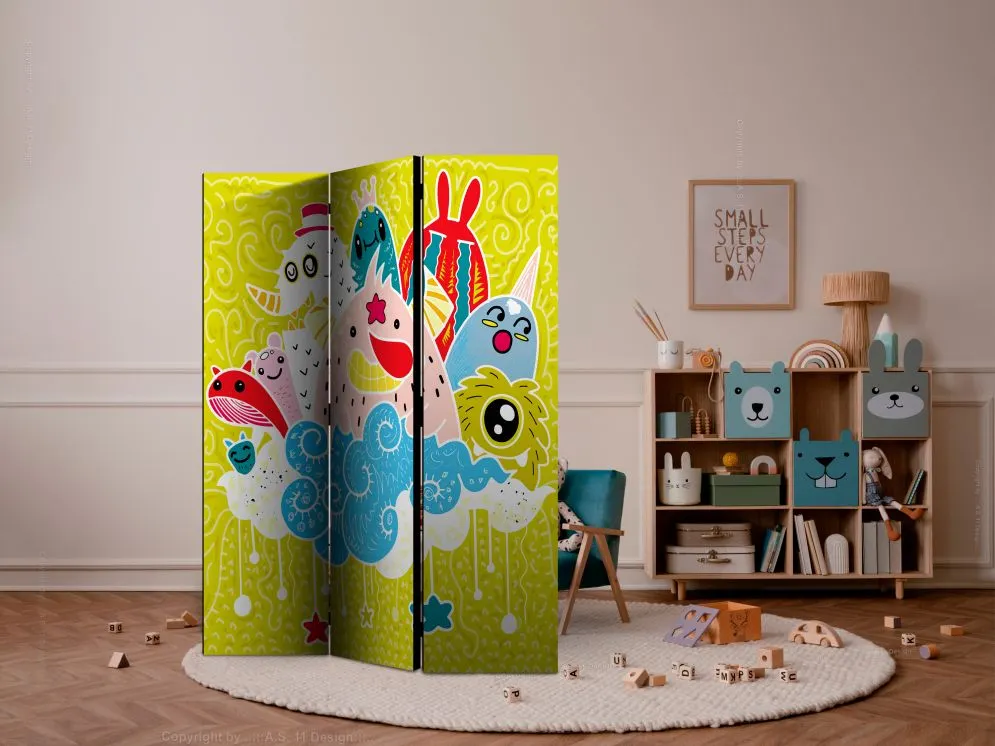 Parawan akustyczny Dla dzieci 135x172 cm 3-częściowy szary | MIRAT.