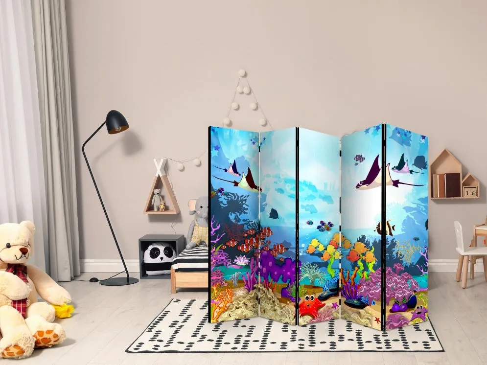 Parawan akustyczny Dla dzieci 225x172 cm 5-częściowy biały | MIRAT.
