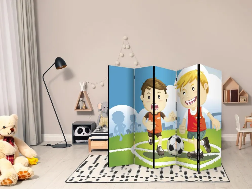 Parawan jednostronny Dla dzieci 225x172 cm 5-częściowy wielokolorowy | MIRAT.