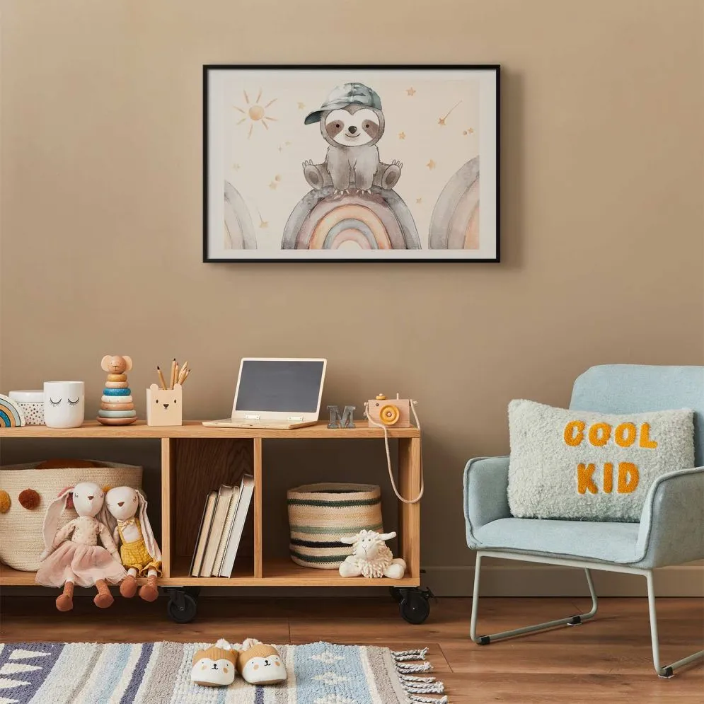 Plakat Pośród gwiazdek i tęcz 60x40 cm z ramą czarną z marginesem | MIRAT.